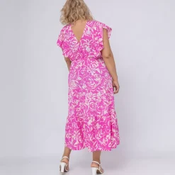 JEANS Midimekot | Plus!></noscript>Amy & Clo Abigail mekko valkoinen-pinkki