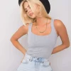 JEANS Lyhythihaiset Paidat Ja Topit>Basic Neva Shape toppi vaaleanharmaa