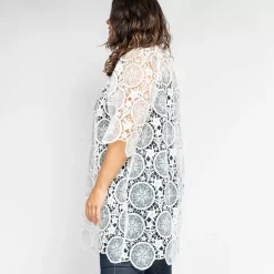 JEANS Plus!></noscript>Bubblee brodeerattu tunika valkoinen