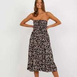 JEANS Midimekot>C&C Julia 2-way kuvioitu mekko musta