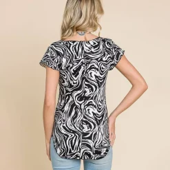JEANS Lyhythihaiset Paidat Ja Topit></noscript>Culture Code Evelyn kuvioitu t-paita musta