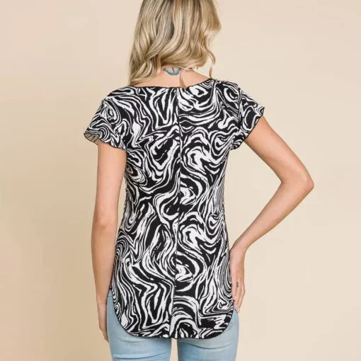 JEANS Lyhythihaiset Paidat Ja Topit>Culture Code Evelyn kuvioitu t-paita musta