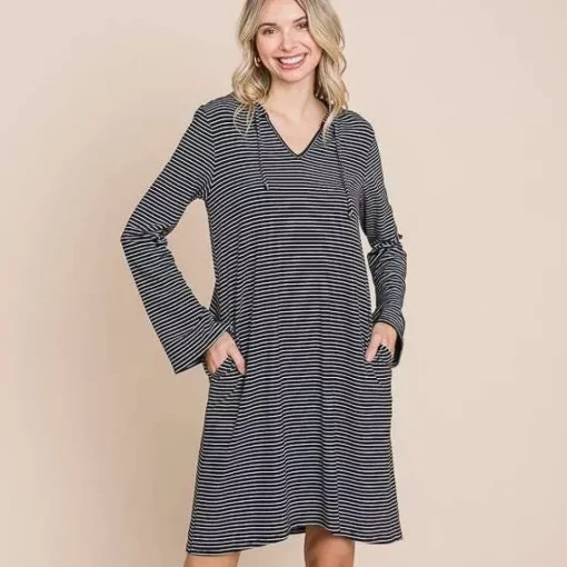JEANS Hupparit>Culture Code Londyn raidallinen trikoomekko musta