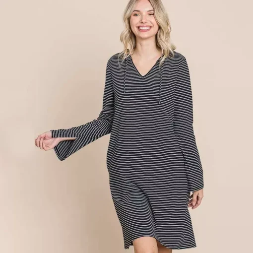 JEANS Hupparit>Culture Code Londyn raidallinen trikoomekko musta