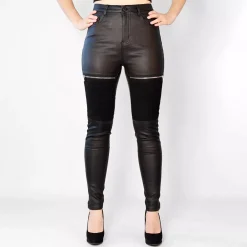 JEANS Housut>Daysie High Waist Coated housut musta