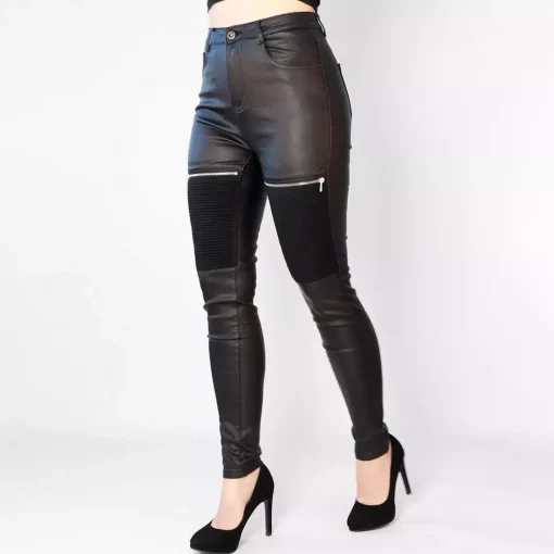 JEANS Housut>Daysie High Waist Coated housut musta