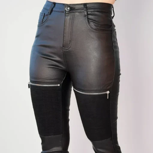 JEANS Housut>Daysie High Waist Coated housut musta