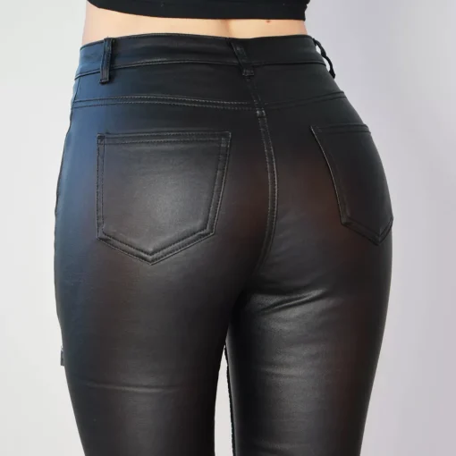 JEANS Housut>Daysie High Waist Coated housut musta