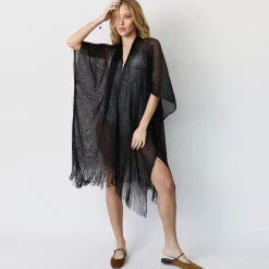 JEANS Takit | Plus!>Elle Baylor hopeanhohtoinen viitta musta