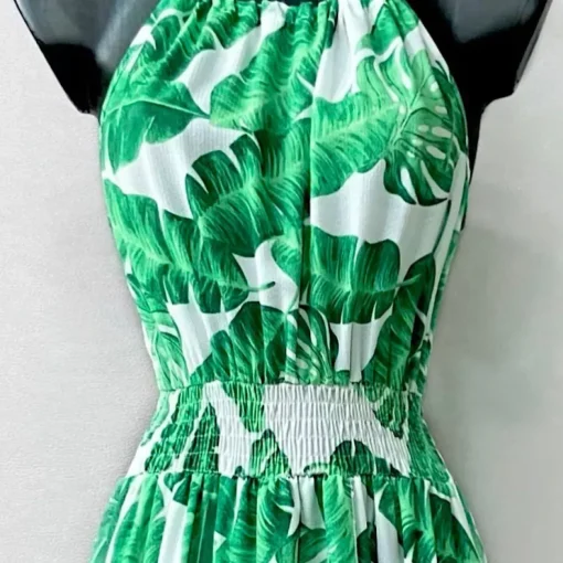 JEANS Maksimekot>Elle Carina lehtikuvioitu mekko valkoinen