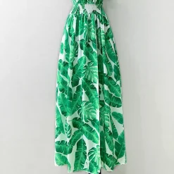 JEANS Maksimekot></noscript>Elle Carina lehtikuvioitu mekko valkoinen