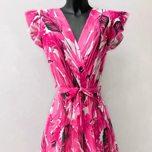 JEANS Maksimekot>Elle Enola lehtikuvioinen mekko pinkki