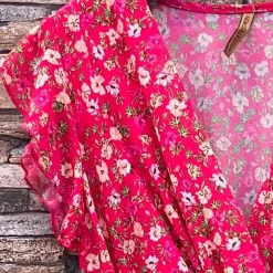 JEANS Minimekot>Elle Enolie pikkukukkainen mekko vadelma