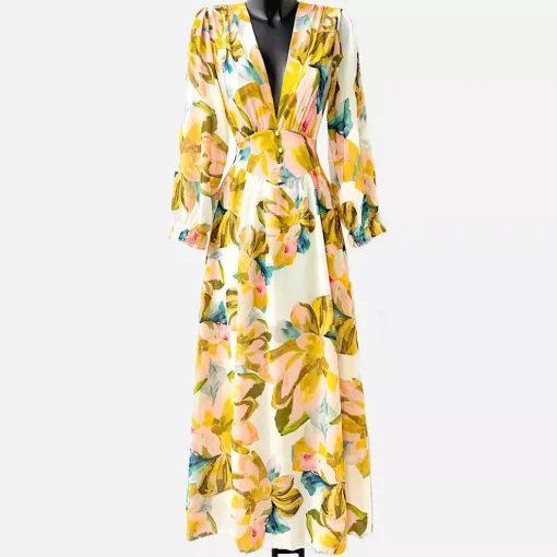 JEANS Maksimekot>Elle Julietta kuvioitu maksimekko mustard
