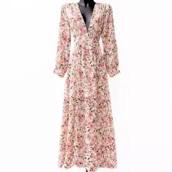 JEANS Maksimekot>Elle Julietta roosakukkainen maksimekko