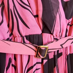 JEANS Maksimekot></noscript>Elle Lisa kuvioitu mekko vyöllä pinkki