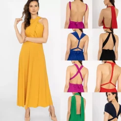 JEANS Maksimekot>Elle Pitch Multi Tie mekko mustard