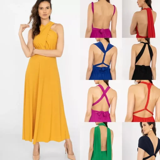 JEANS Maksimekot>Elle Pitch Multi Tie mekko mustard