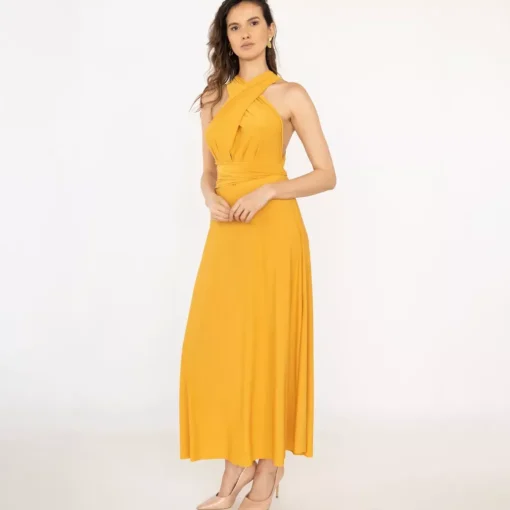 JEANS Maksimekot>Elle Pitch Multi Tie mekko mustard