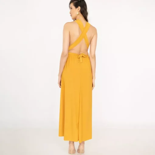 JEANS Maksimekot>Elle Pitch Multi Tie mekko mustard