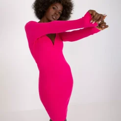 JEANS Minimekot>Fame Fashion Lurea ribbimekko fuksia