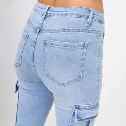 JEANS Farkut></noscript>Foly Rose Cargo stretchfarkut v.sininen