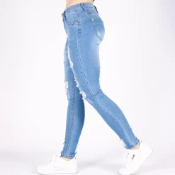 JEANS Farkut></noscript>Girl Vivi ripped skinny stretchfarkut vaaleansininen