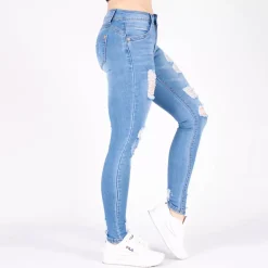 JEANS Farkut></noscript>Girl Vivi ripped skinny stretchfarkut vaaleansininen