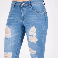 JEANS Farkut></noscript>Girl Vivi ripped skinny stretchfarkut vaaleansininen