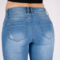 JEANS Farkut></noscript>Girl Vivi ripped skinny stretchfarkut vaaleansininen
