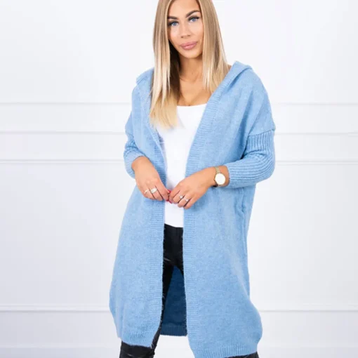 JEANS Neuleet>Kesi Basic neuletakki hupulla sky blue