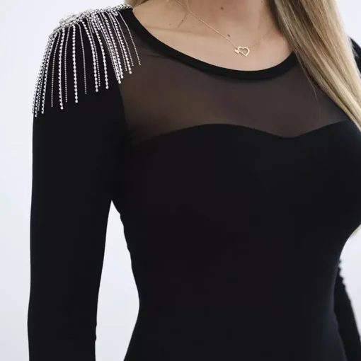 JEANS Minimekot>Kesi Briolette neulosmekko musta
