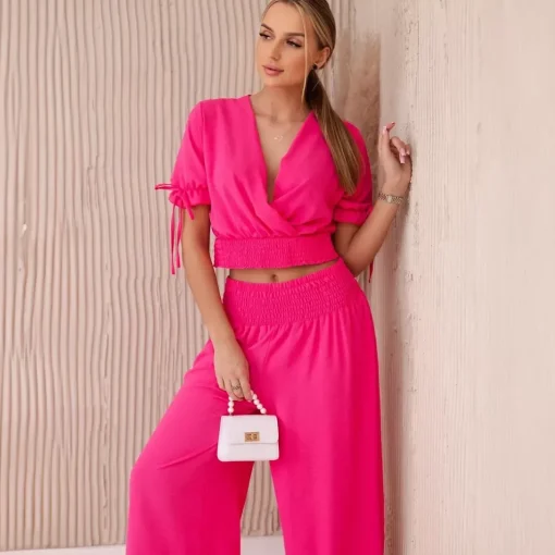 JEANS Lyhythihaiset Paidat Ja Topit | Housut>Kesi Janina paita ja housut - setti pinkki