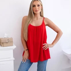 JEANS Lyhythihaiset Paidat Ja Topit>Kesi Linnea viskoositoppi punainen