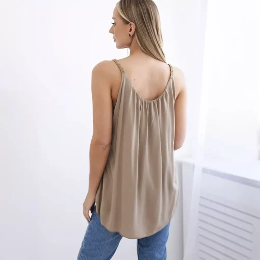JEANS Lyhythihaiset Paidat Ja Topit>Kesi Linnea viskoositoppi kameli