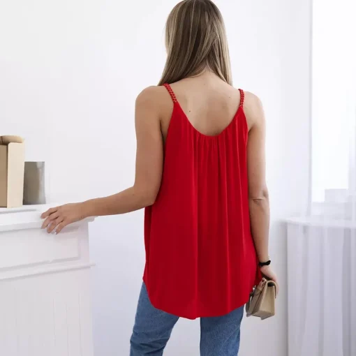 JEANS Lyhythihaiset Paidat Ja Topit>Kesi Linnea viskoositoppi punainen