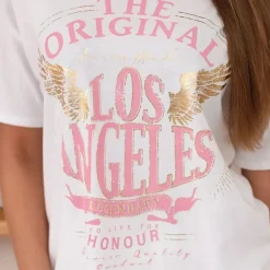 JEANS Lyhythihaiset Paidat Ja Topit>Kesi Los Angeles printtipaita valkoinen