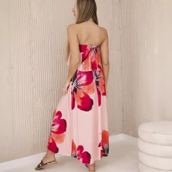 JEANS Maksimekot></noscript>Kesi Mae viskoosinen bandeaumekko roosa