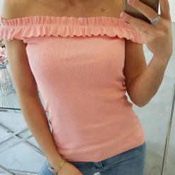 JEANS Lyhythihaiset Paidat Ja Topit></noscript>Kesi Naked ribbitoppi aprikoosi