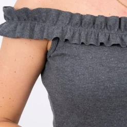 JEANS Lyhythihaiset Paidat Ja Topit></noscript>Kesi Naked ribbitoppi tummanharmaa