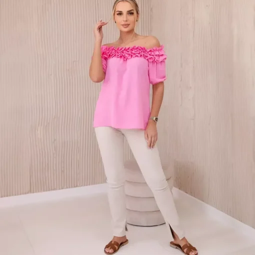 JEANS Lyhythihaiset Paidat Ja Topit>Kesi Nicole Spanish paita baby pink