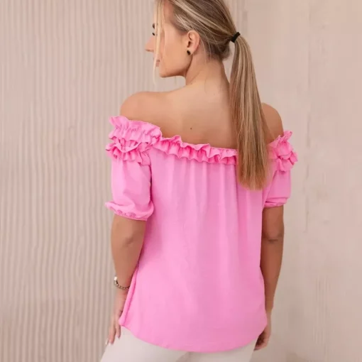 JEANS Lyhythihaiset Paidat Ja Topit>Kesi Nicole Spanish paita baby pink