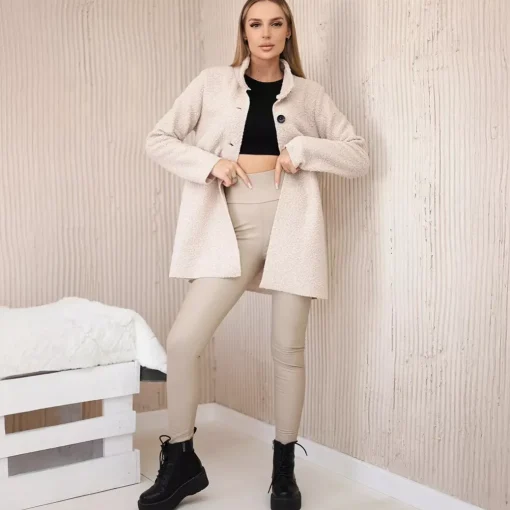 JEANS Takit>Kesi Patton vuoreton teddytakki vaalea beige