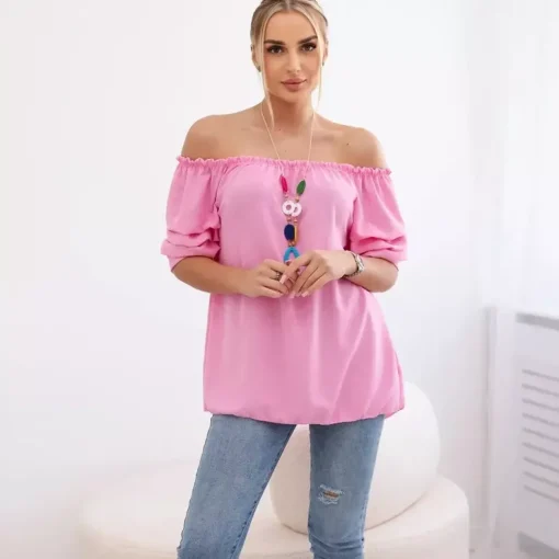 JEANS Lyhythihaiset Paidat Ja Topit>Kesi Raquell paita korulla baby pink