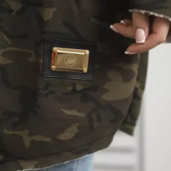 JEANS Takit></noscript>Kesi Sixth trikootakki hupulla maastokuvio khaki