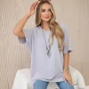 JEANS Lyhythihaiset Paidat Ja Topit>Kesi Solly oversize paita korulla v.harmaa