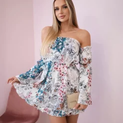 JEANS Minimekot>Kesi Time off shoulder mekko kukkakuvio