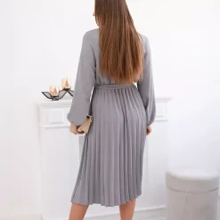 JEANS Midimekot></noscript>Kesi Vivaldi mekko vyöllä v.harmaa