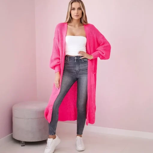 JEANS Neuleet>Kesi Xena neuletakki taskuilla neonpinkki