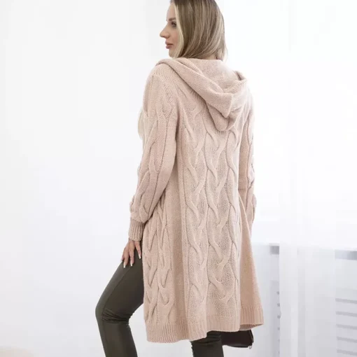 Kesi Neuleet>Zaina hupullinen neuletakki nude